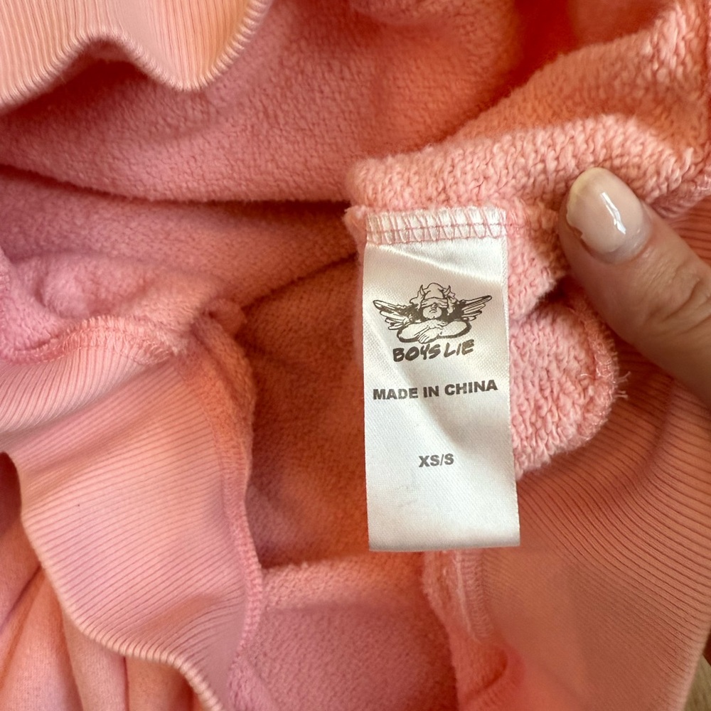 Boys Lie Pink Angel Graphic Hoodie | Size XS/S - Picture 7 of 8